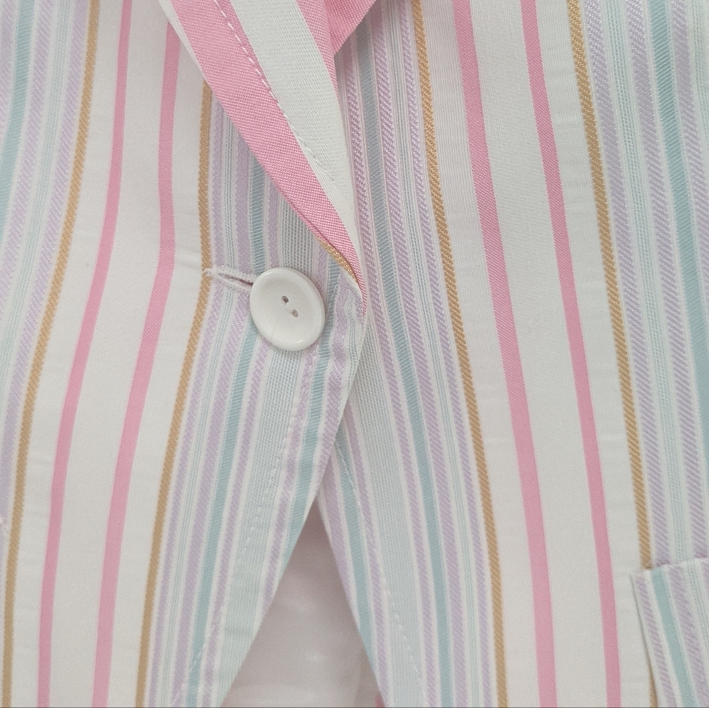 Zara Basic Striped Fitted Jacket - image 3